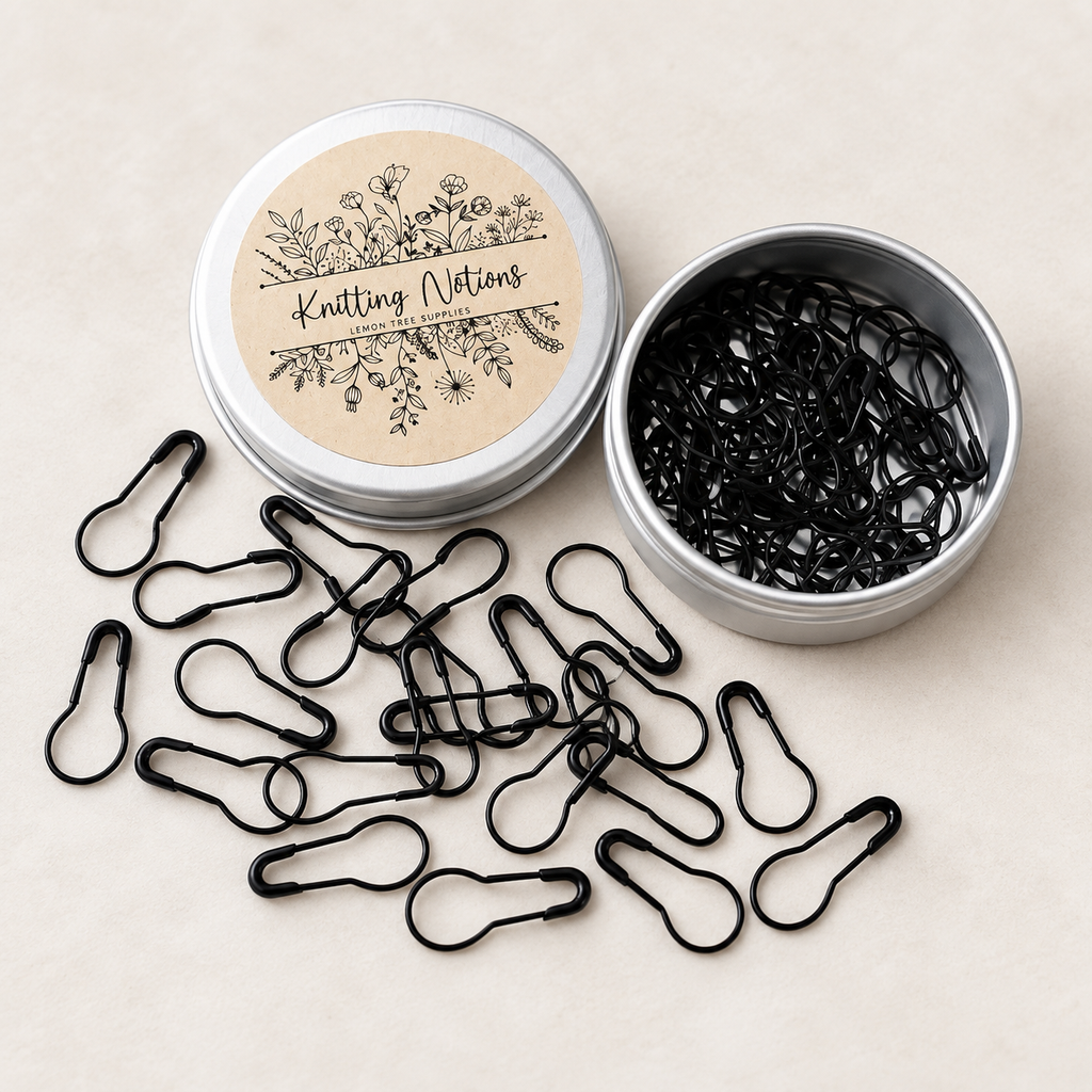 50 Knitting and Crochet Stitch Markers in a Tin