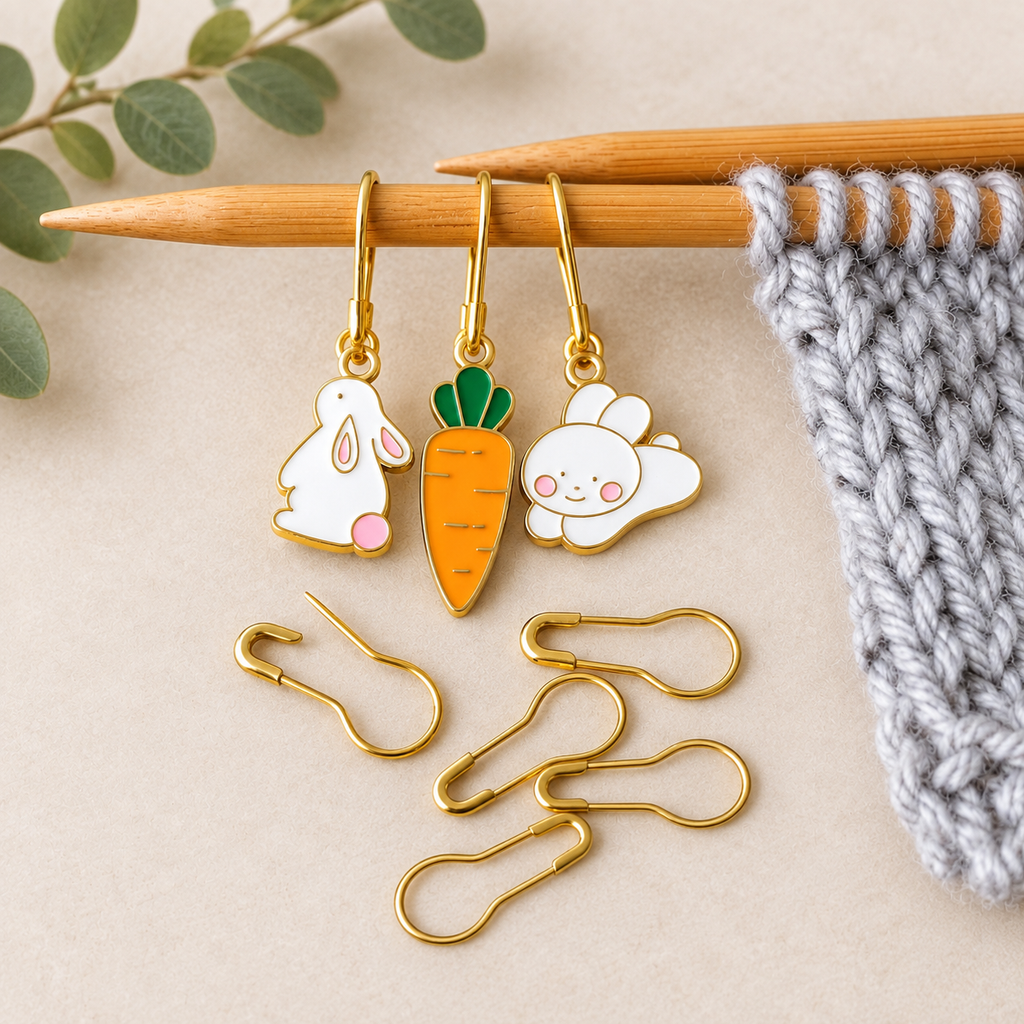 Bunny and Carrot Stitch Markers