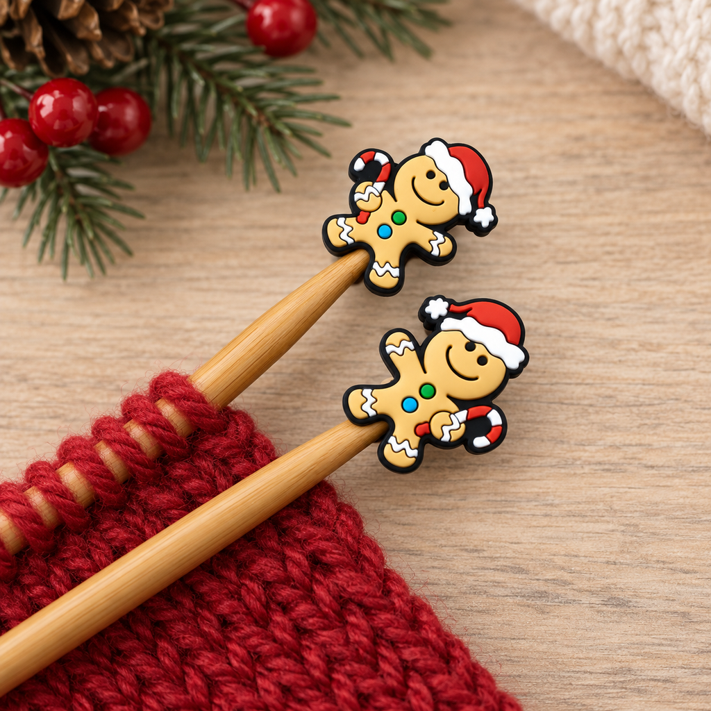 Gingerbread Man with Hat Stitch Stoppers