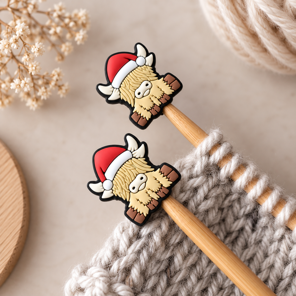 Christmas Highland Cow Stitch Stoppers