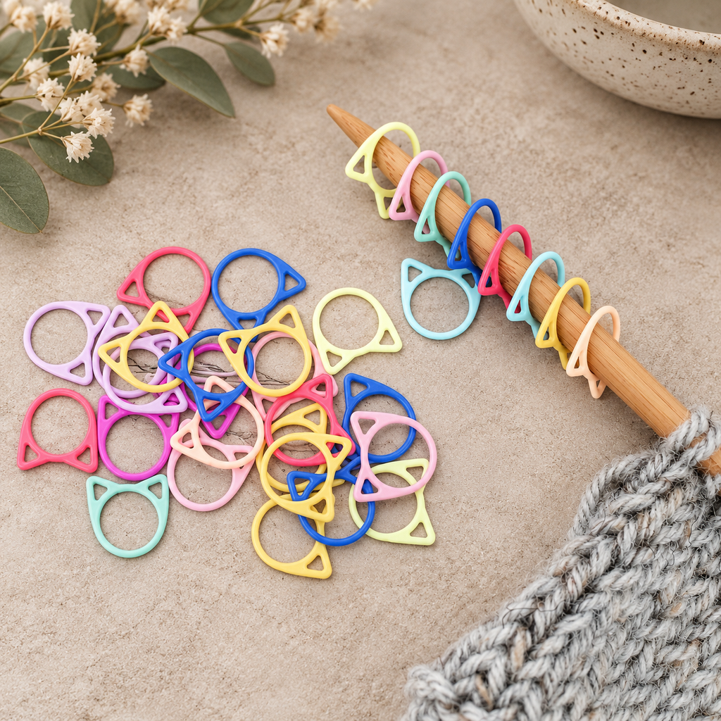 Colourful Cat Ear Stitch Markers