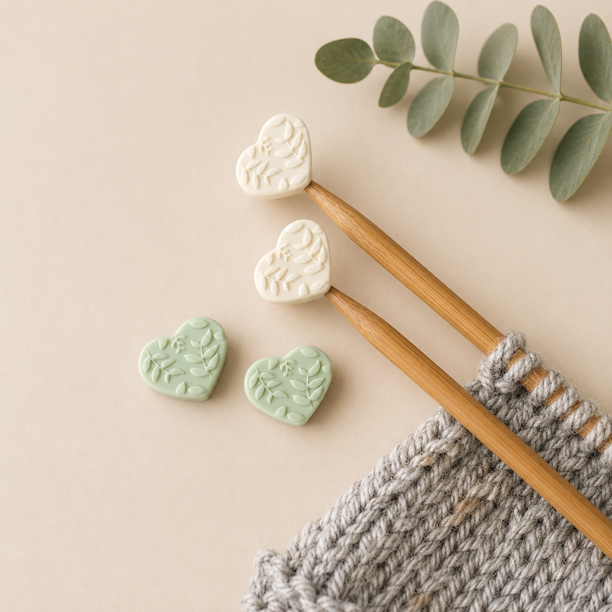 Botanical Heart Stitch Stoppers