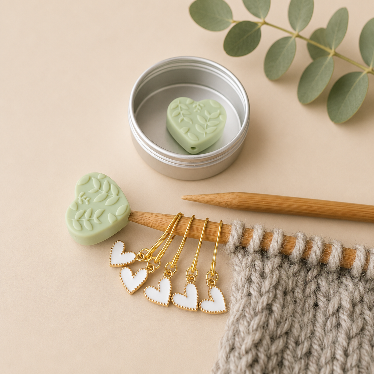 Botanical Heart Stitch Stoppers