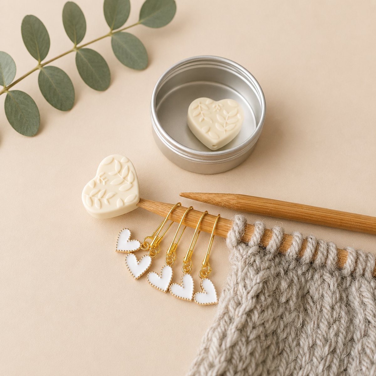 Botanical Heart Stitch Stoppers