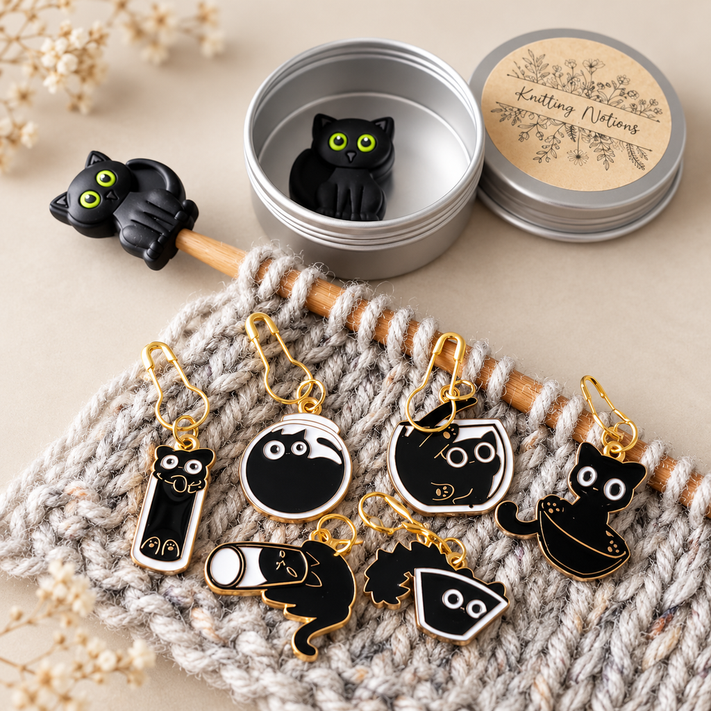 Funny Cat Stitch Markers