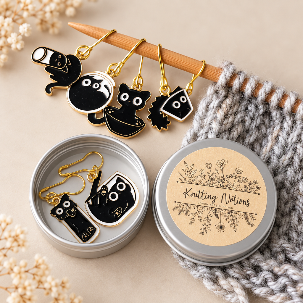 Funny Cat Stitch Markers