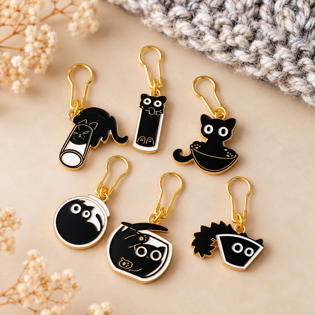 Funny Cat Stitch Markers