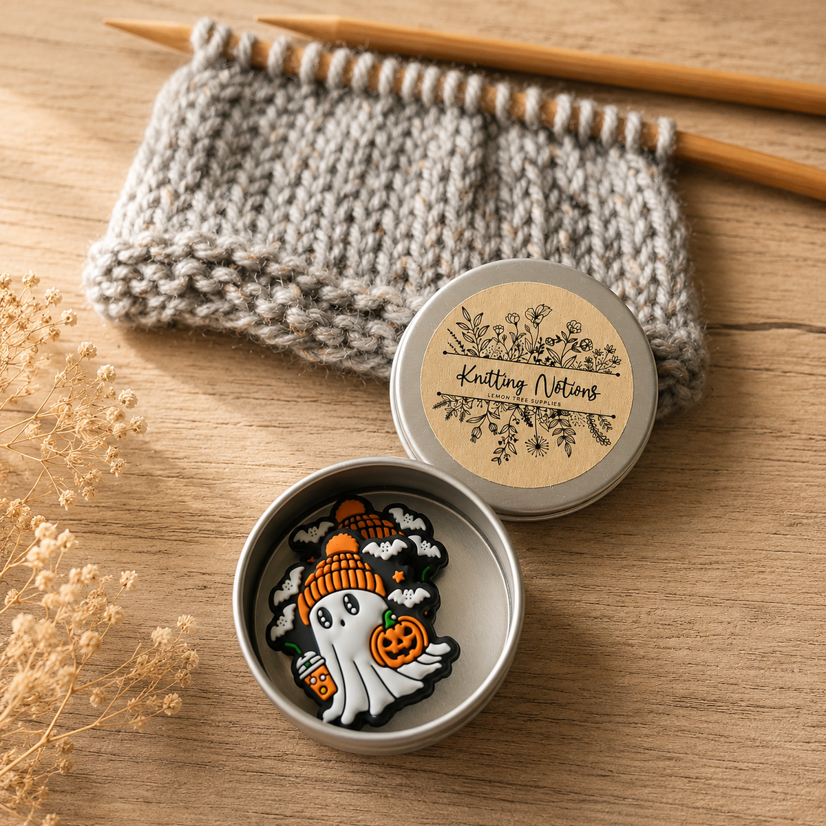 Ghost with Drink Stitch Stoppers