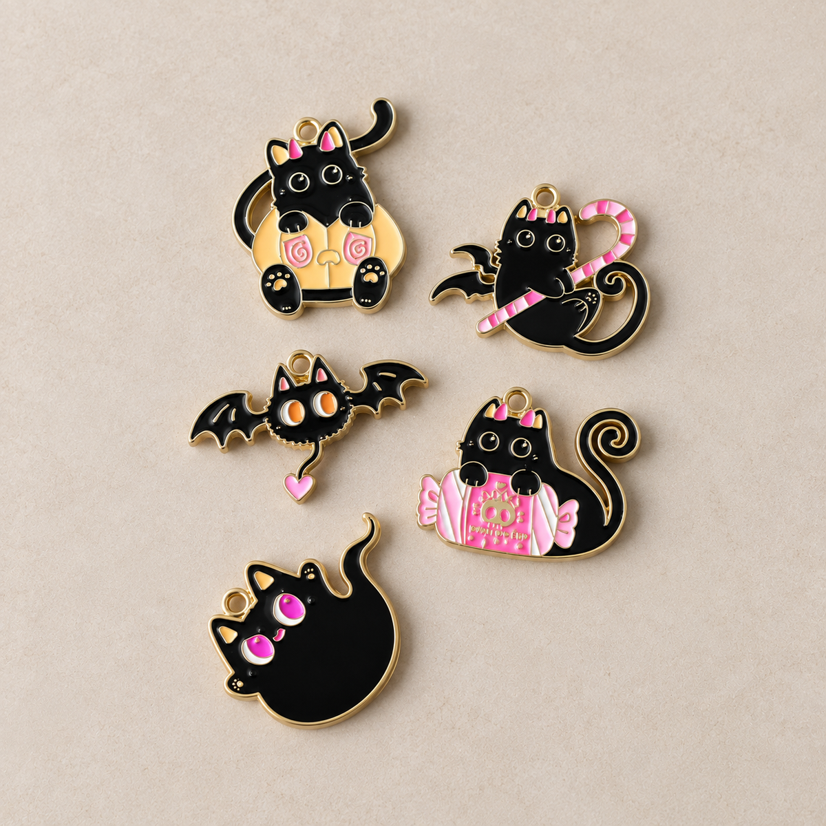 Halloween Candy Kitty Stitch Markers
