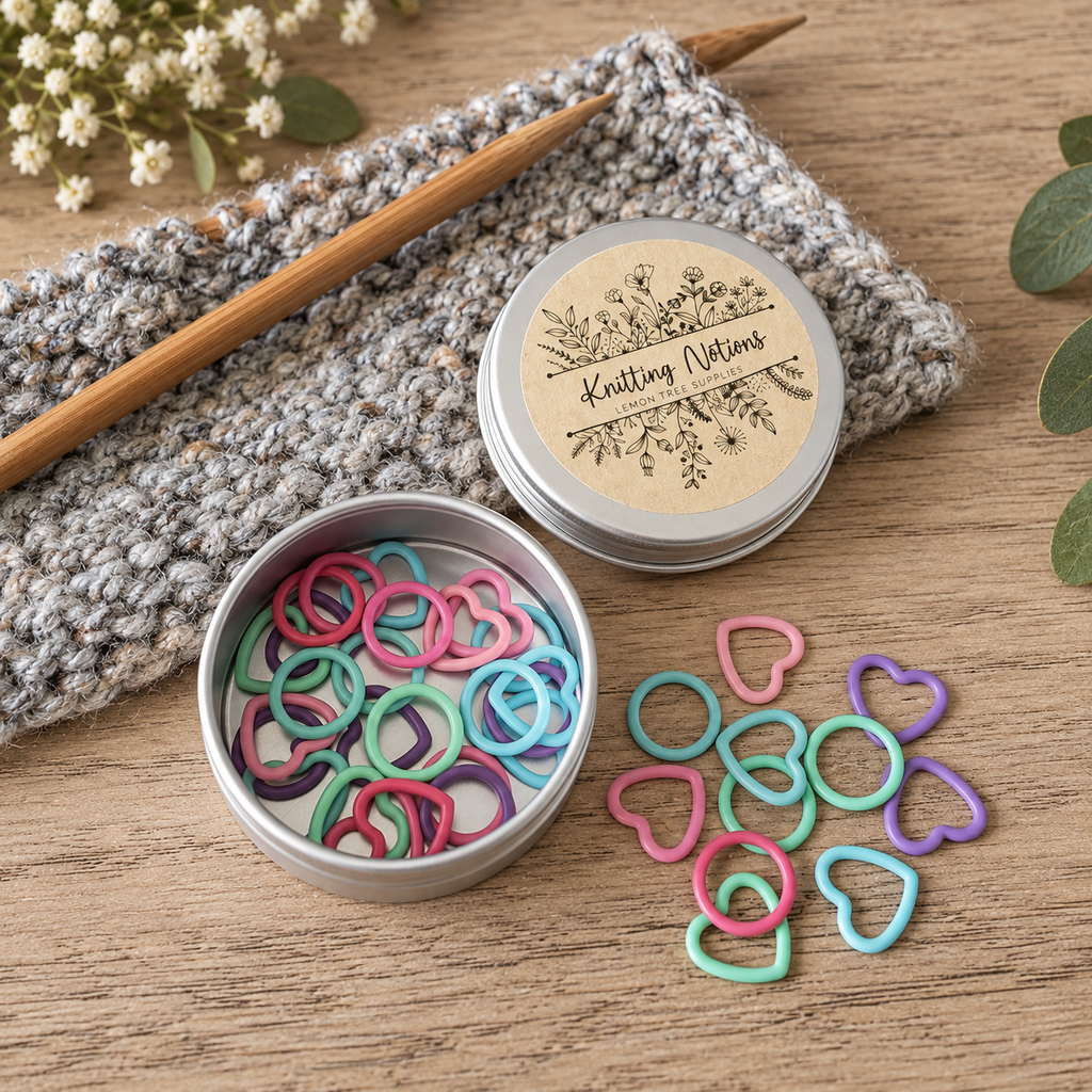 Heart and Round Knitting Stitch Markers