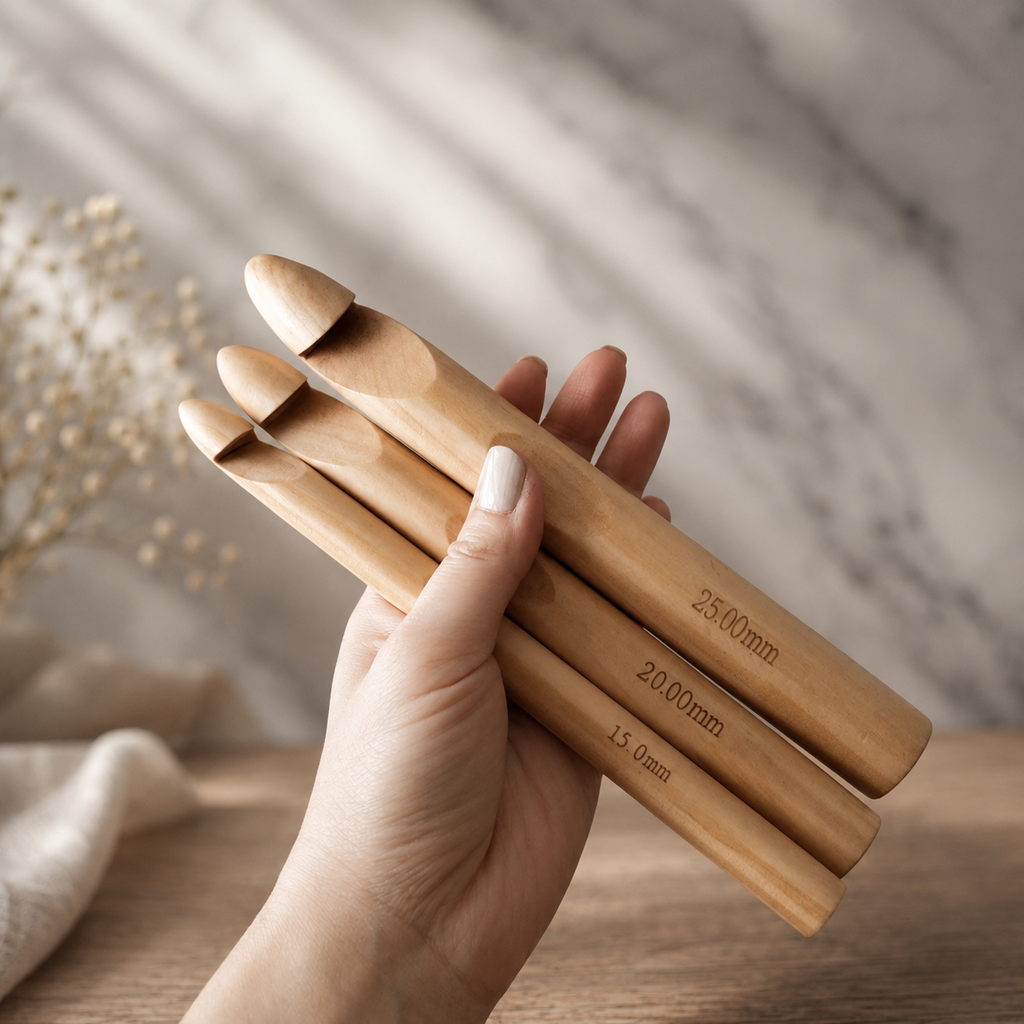 Jumbo Wooden Crochet Hook