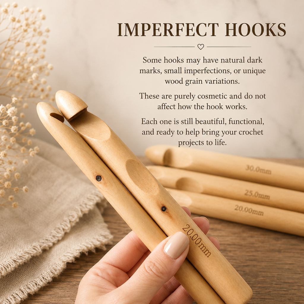 Jumbo Wooden Crochet Hook