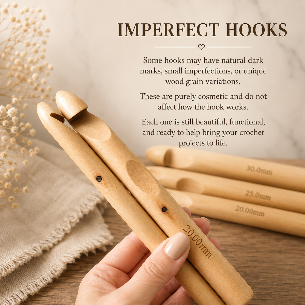 Jumbo Wooden Crochet Hook