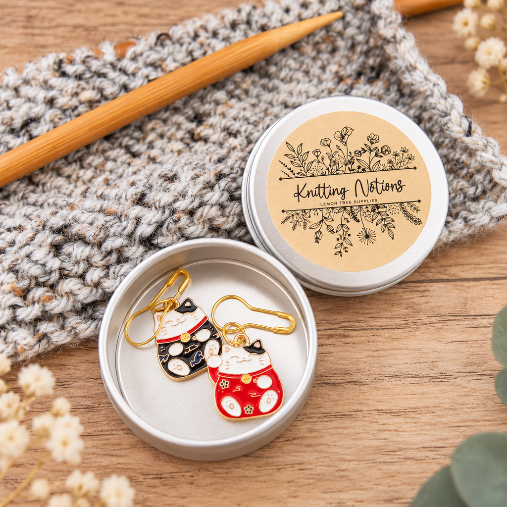 Lucky Cat Stitch Markers