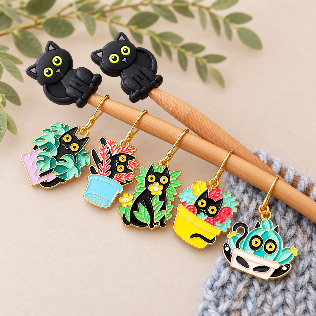 Naughty Cat Stitch Markers