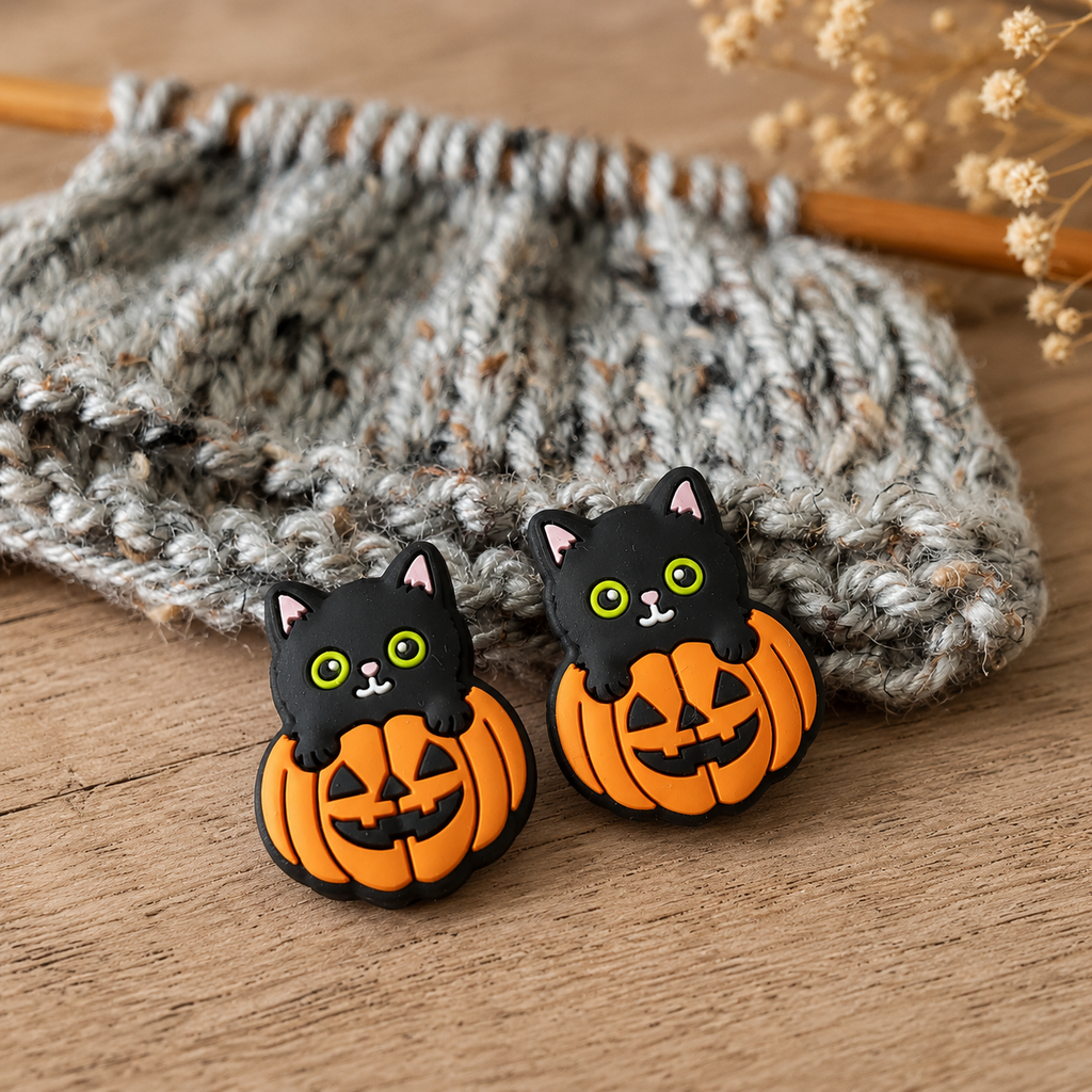 Pumpkin Cat Stitch Stoppers