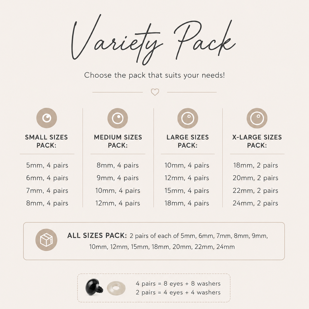 Round Safety Eyes - Variety Pack
